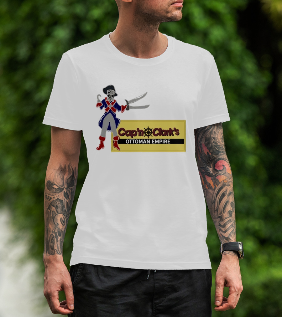 Cap'n Clark's Ottoman Empire Pirate With Crossed Swords T-Shirt