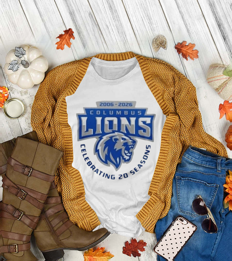 Columbus Lions Celebrating 20 Seasons 2006 2026 T-Shirt