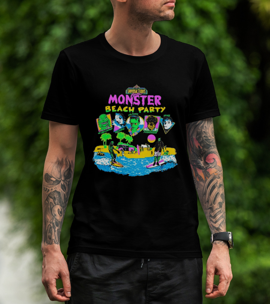 Universal Studios Florida Monster Beach Party The Big Lagoona Deadhead Frankie Retro Style Fun T-Shirt