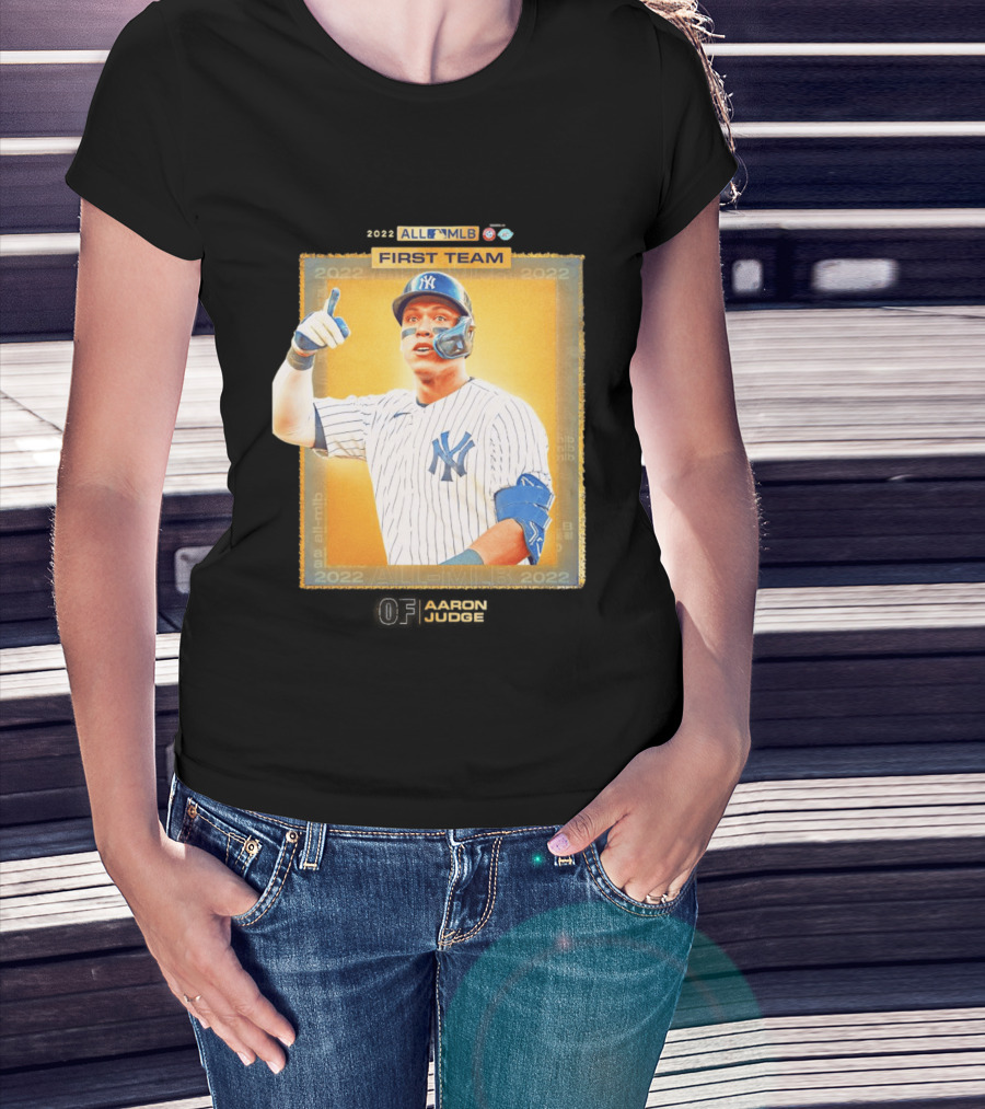 Aaron Judge 2022 All MLB First Team Yankees Player Recognition T-Shirt