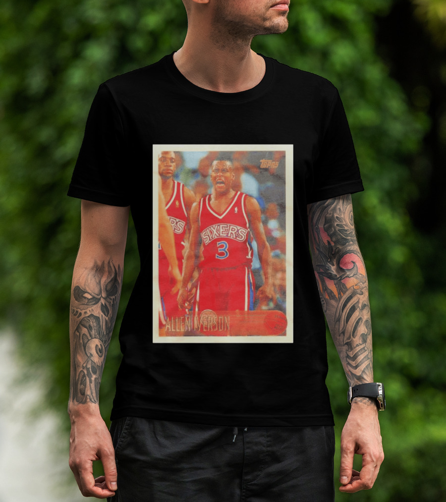 Allen Iverson Topps Philadelphia 76ers NBA Card T-Shirt
