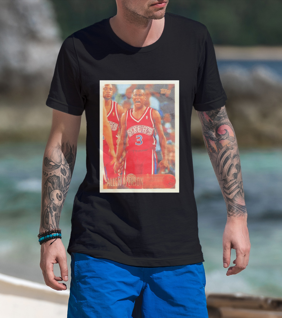 Allen Iverson Topps Philadelphia 76ers NBA Card T-Shirt