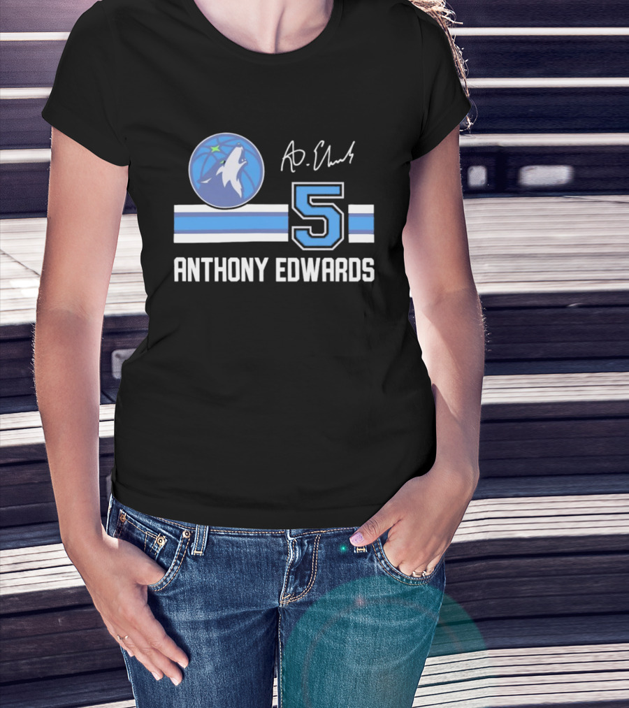 Anthony Edwards Minnesota Timberwolves 5 NBA Signature T-Shirt