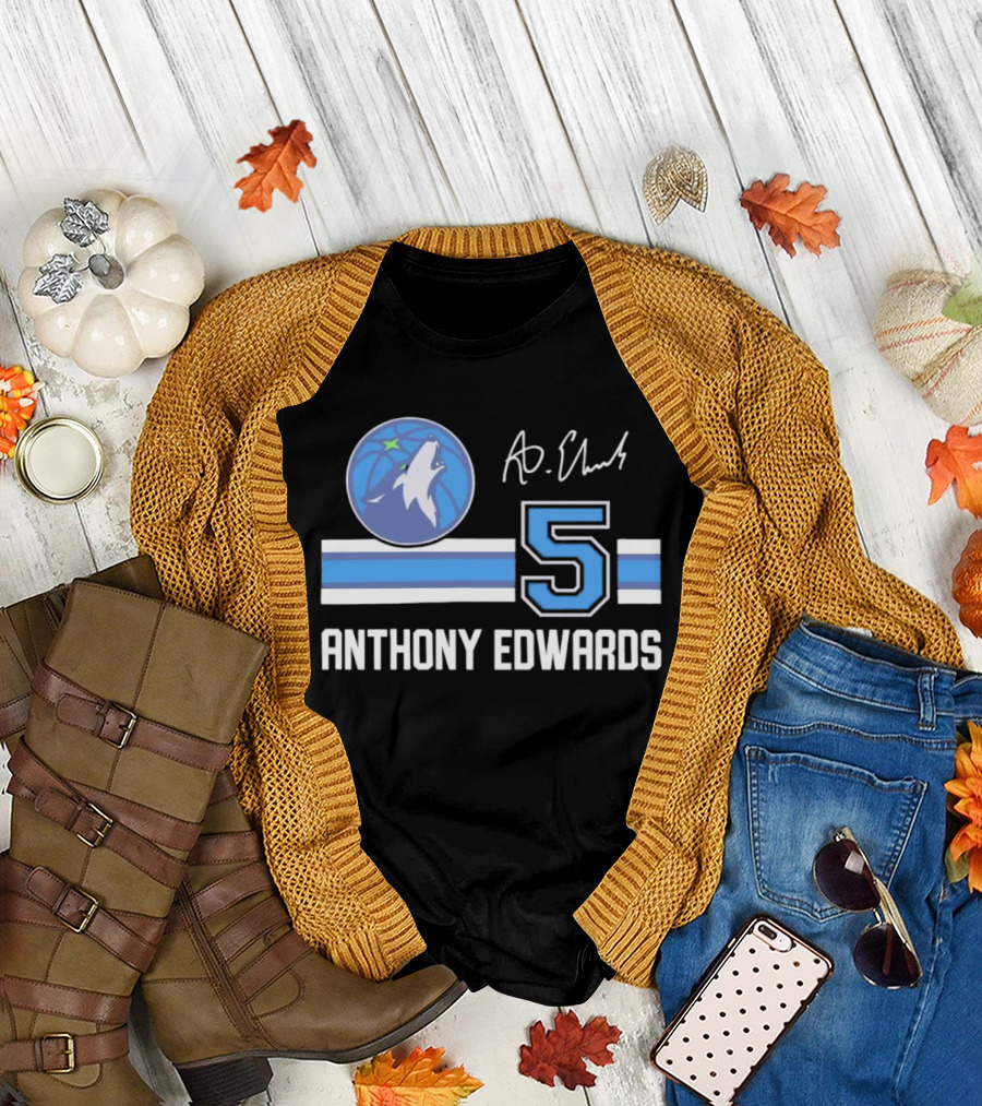Anthony Edwards Minnesota Timberwolves 5 NBA Signature T-Shirt