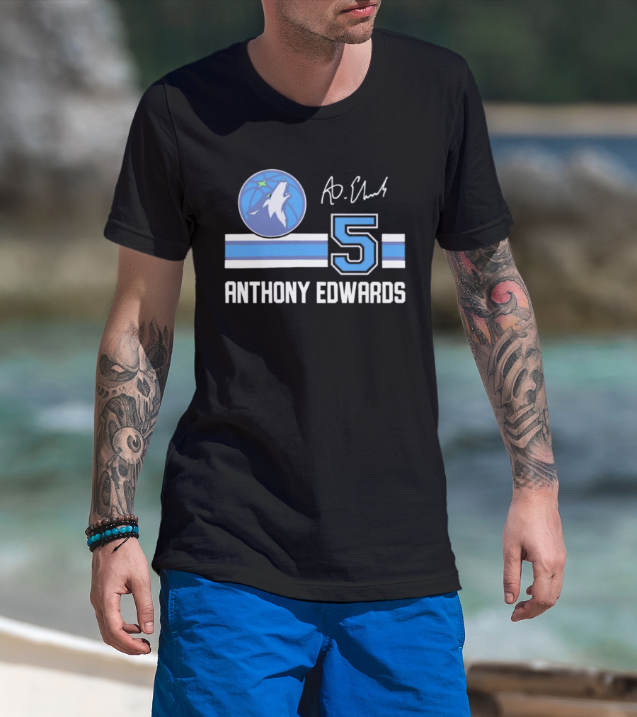 Anthony Edwards Minnesota Timberwolves 5 NBA Signature T-Shirt