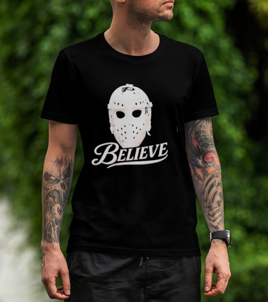 Believe Classic Hockey Mask Philadelphia Flyers T-Shirt