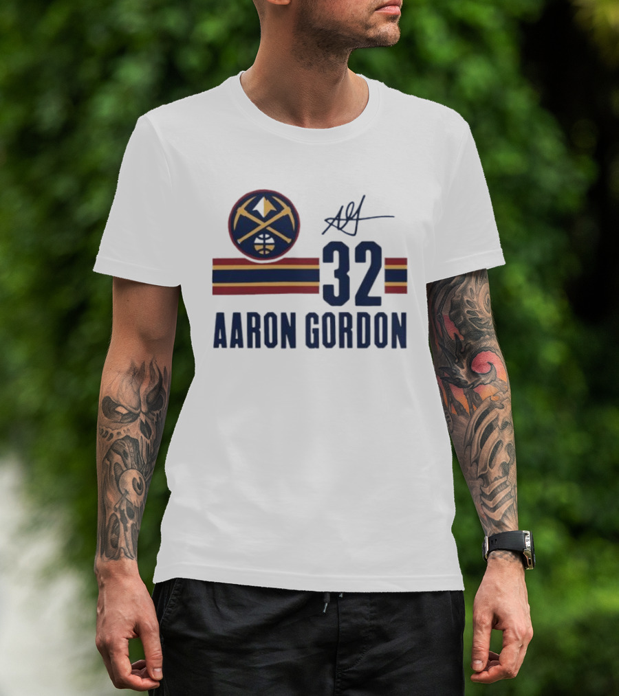 Aaron Gordon Denver Nuggets NBA 32 Basketball Signature T-Shirt