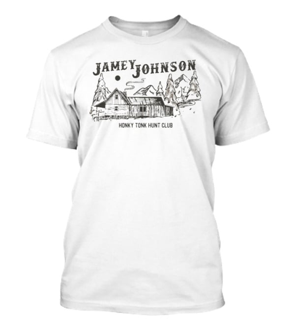 Jamey Johnson Honky Tonk Hunt Club Cabin And Mountain Scene T-Shirt