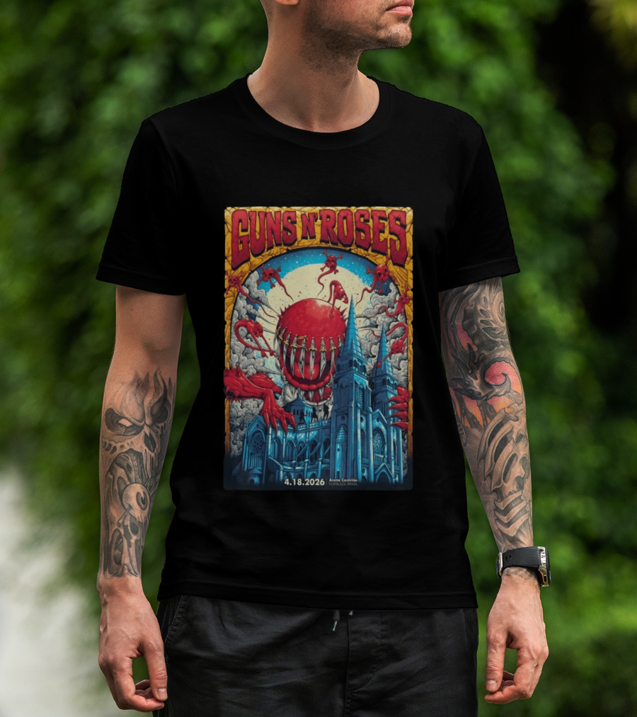 Guns N' Roses 4 18 2026 Fortaleza Brazil Arena Castelão Event Venom Cathedral T-Shirt