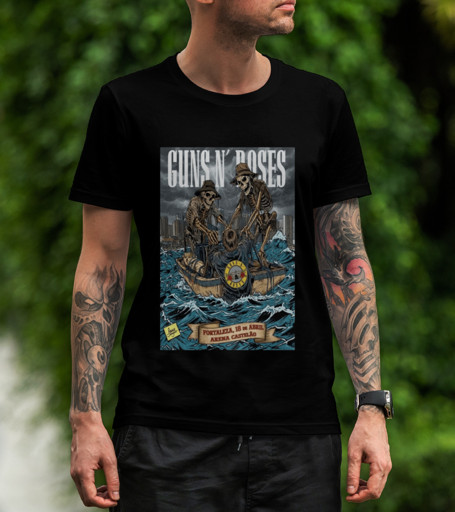 Guns N' Roses April 18 2026 Fortaleza Arena Castelão Skeletal Boat T-Shirt