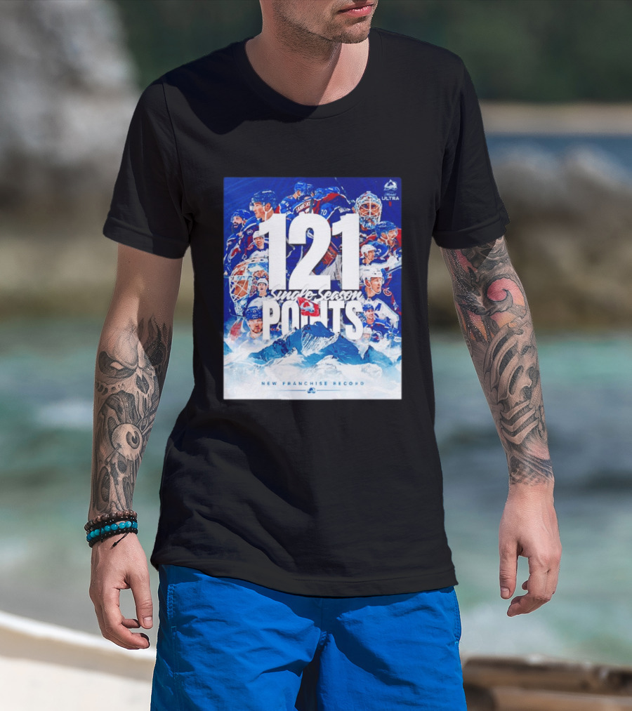 Colorado Avalanche 121 Single Season Points New Franchise Record T-Shirt