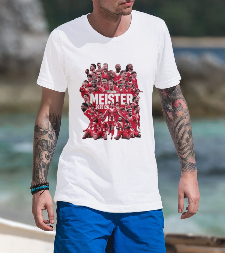 Bayern Deutscher Meister 2025 2026 Players Celebration T-Shirt