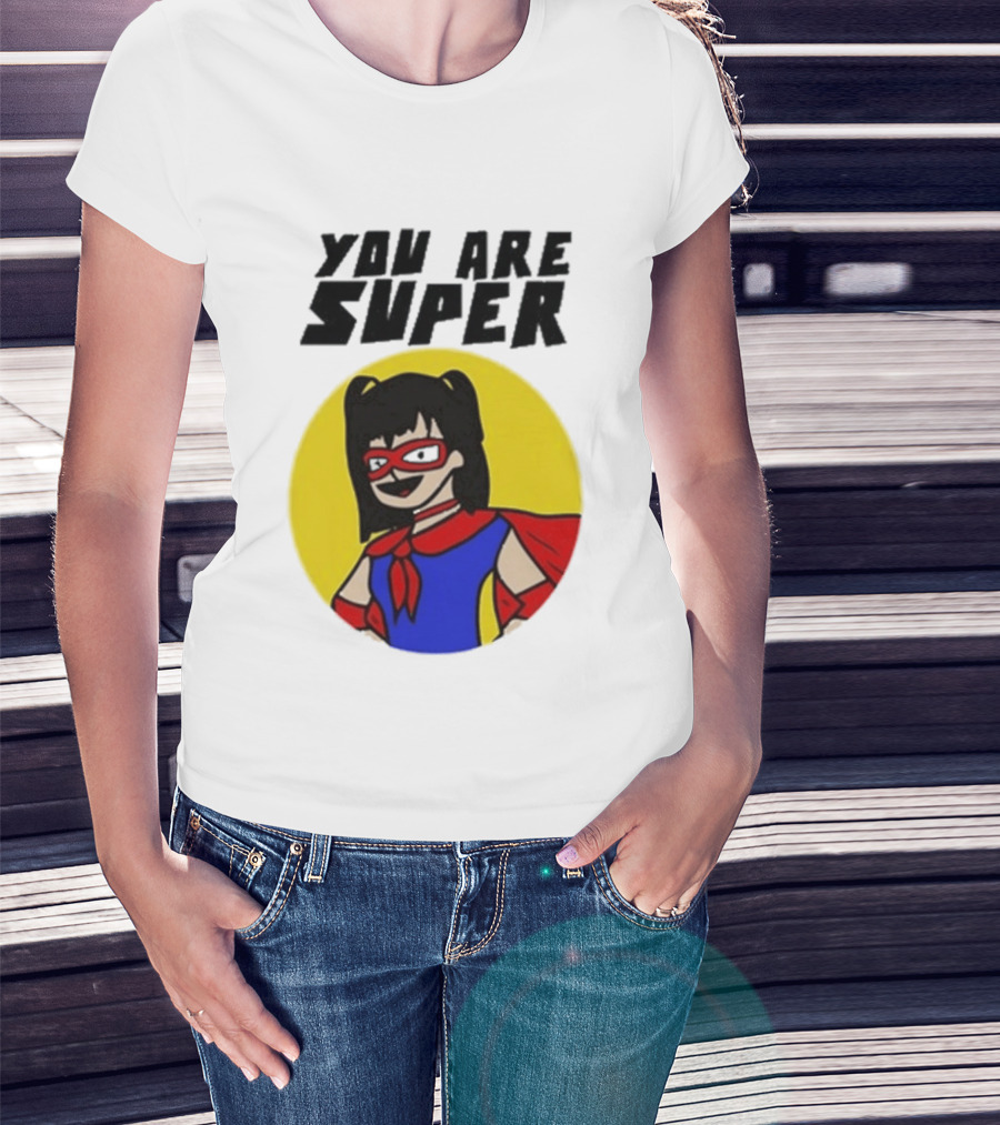 You Are Super Hero Girl With Red Cape And Mask T-Shirt