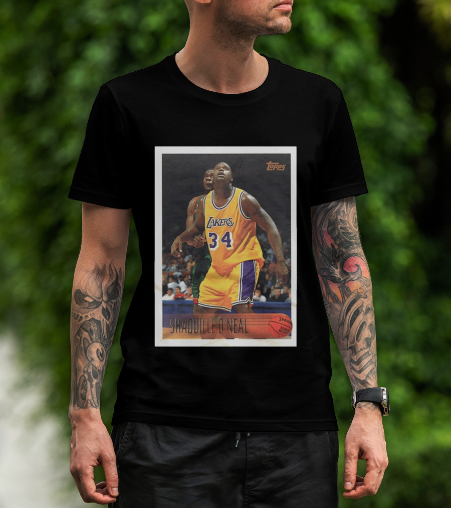 SHaQuille O'Neal Topps Lakers NBA Basketball Trading Card T-Shirt