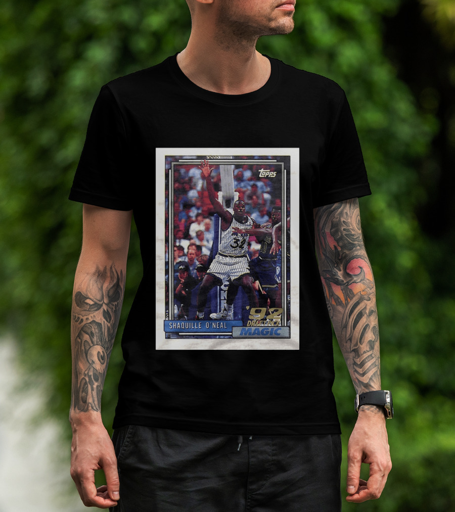 Shaquille O'Neal 1992 NBA Draft Pick Topps Card Orlando Magic T-Shirt