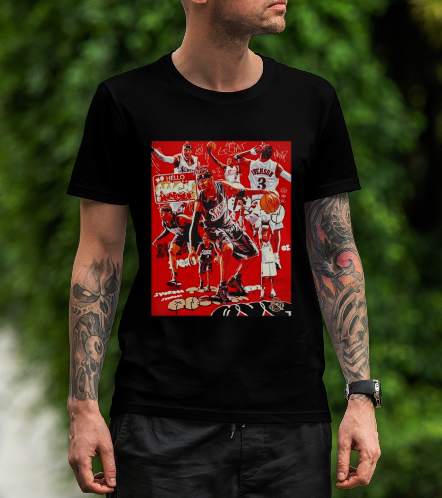 Allen Iverson Philadelphia 76ers NBA Hall Of Famer Iconic Collage 3 Jersey MVP Greatest 01 T-Shirt