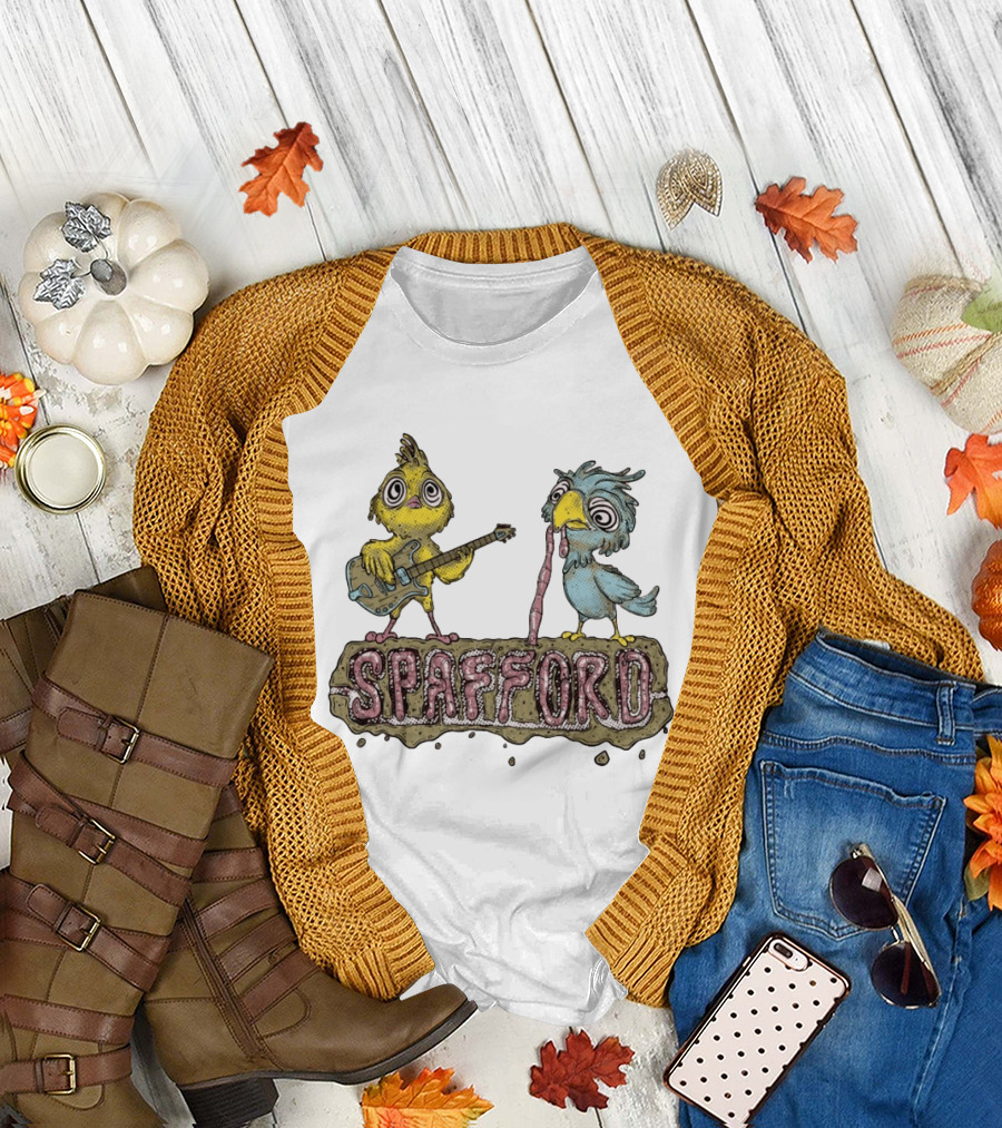 Spafford Birds Playing Guitar and Worm Microphone T-Shirt