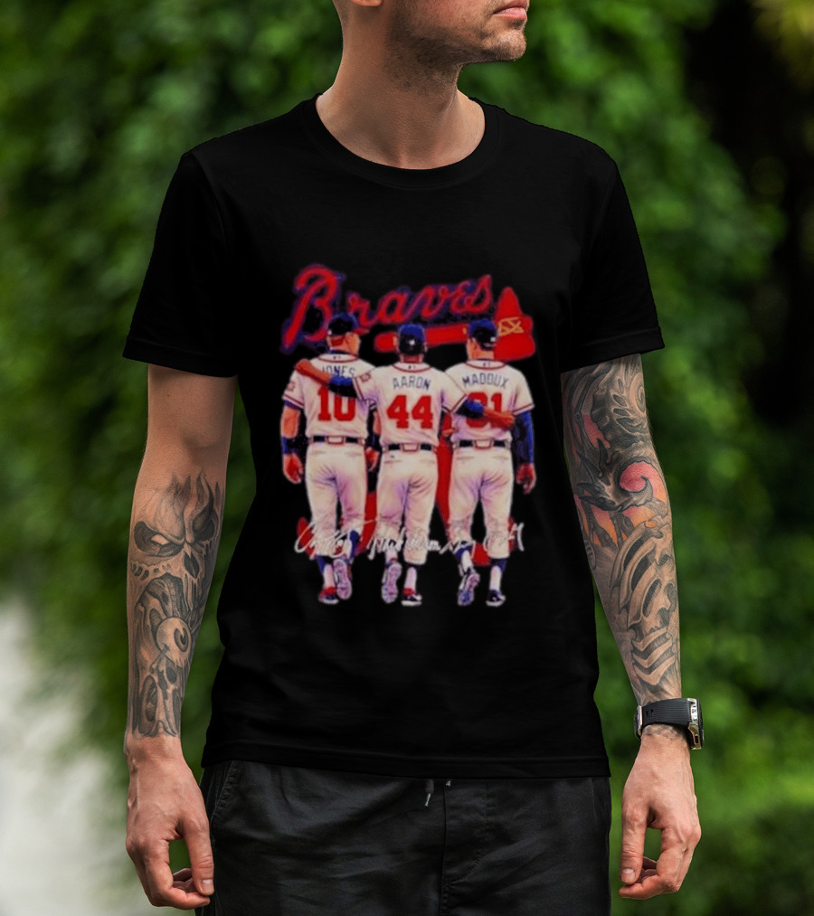 Atlanta Braves Jones Aaron Maddux Iconic Baseball Legends T-Shirt