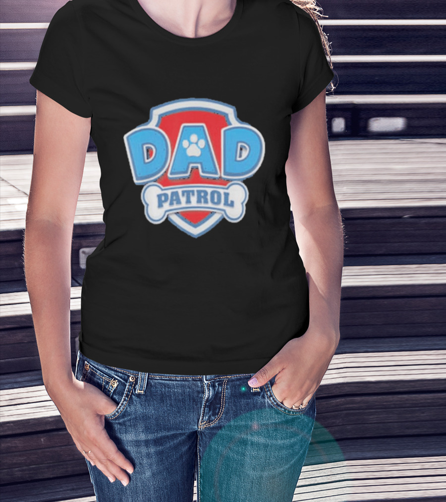 Dad Patrol Paw Dog Dad Father Day Fun T-Shirt
