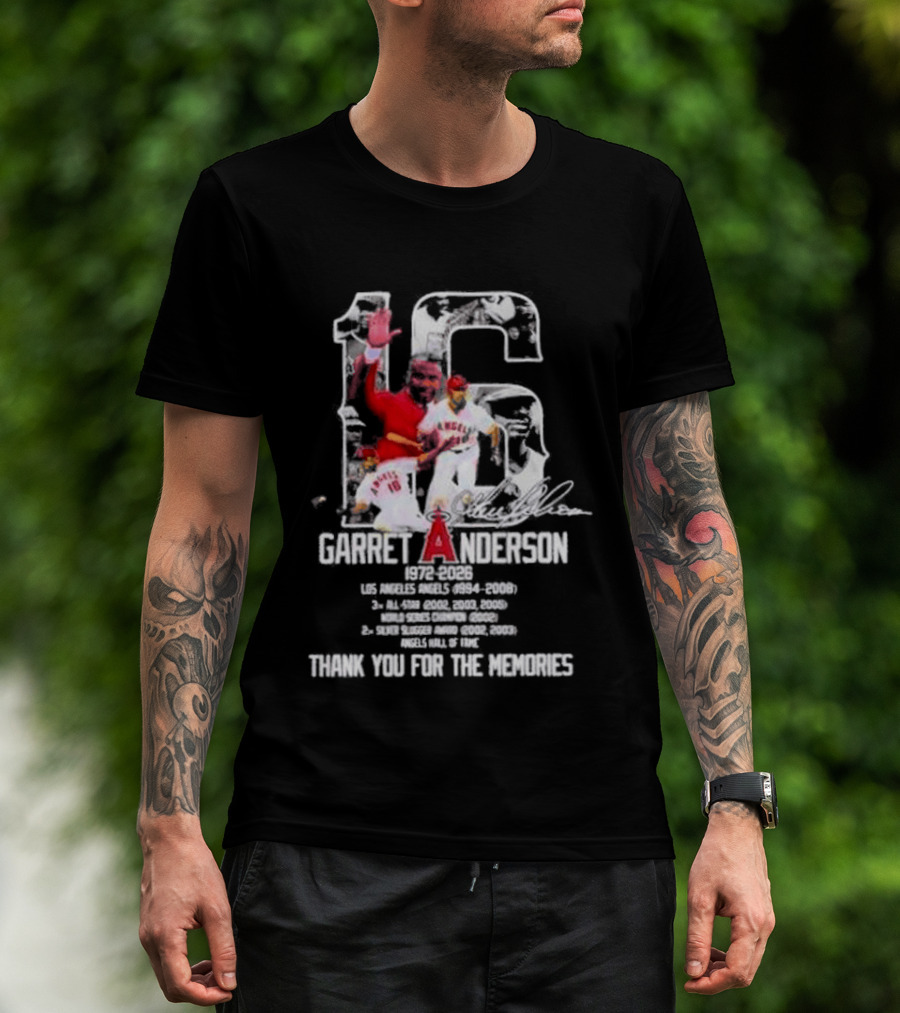 Garret Anderson 1972 2026 Los Angeles Angels Thank You For The Memories T-Shirt