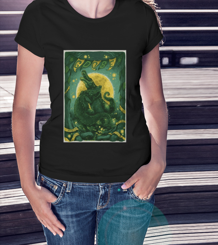 Goose Bayou Music Center Houston Texas April 23 2026 Featuring Alligator And Moon T-Shirt