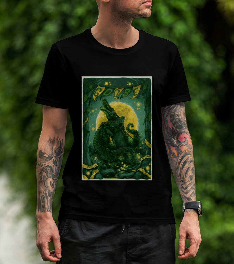 Goose Bayou Music Center Houston Texas April 23 2026 Featuring Alligator And Moon T-Shirt