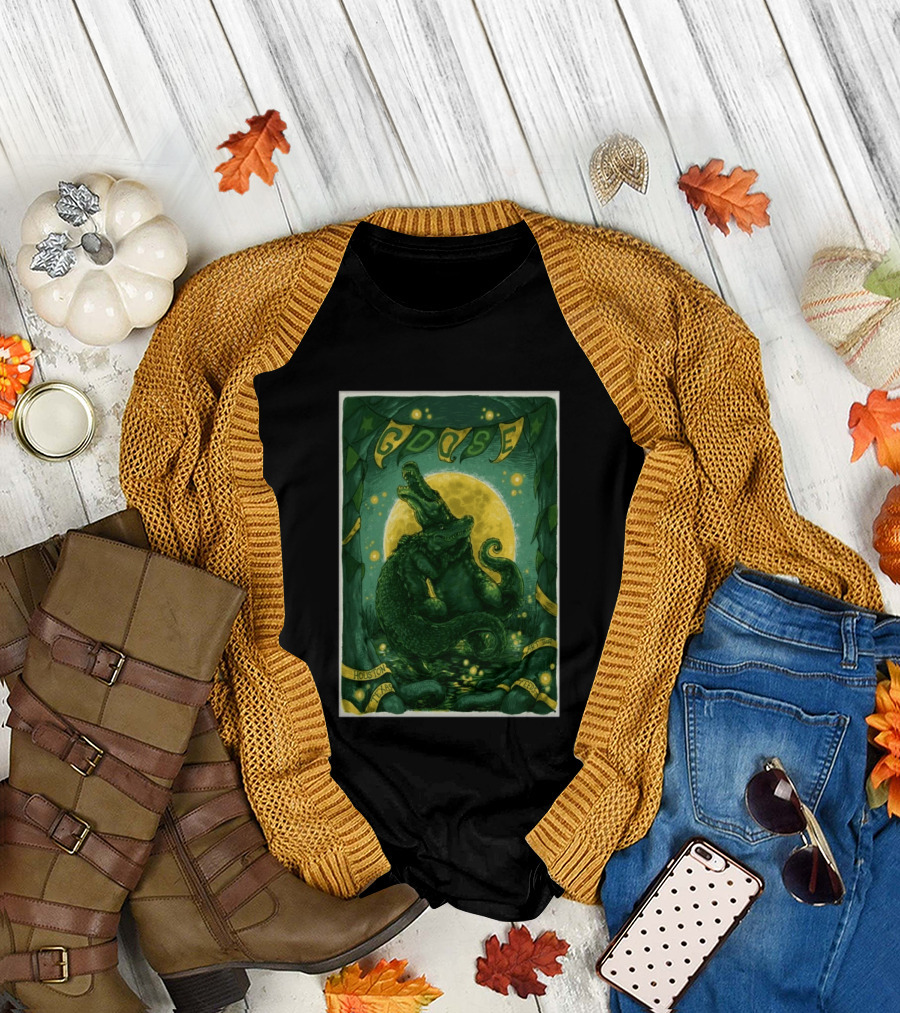 Goose Bayou Music Center Houston Texas April 23 2026 Featuring Alligator and Moon T-Shirt