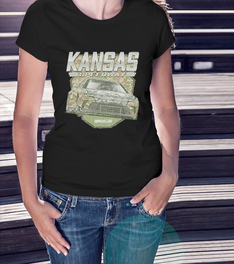 Kansas Speedway Camo Nascar Car Racing Americana T-Shirt