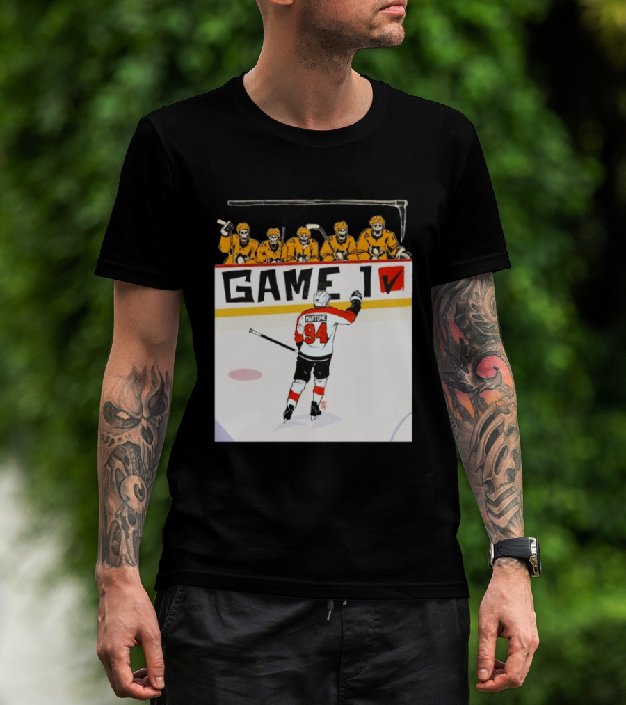 Philadelphia Flyers Porter Martone Celebrates Game 1 Win Over Pittsburgh Penguins T-Shirt