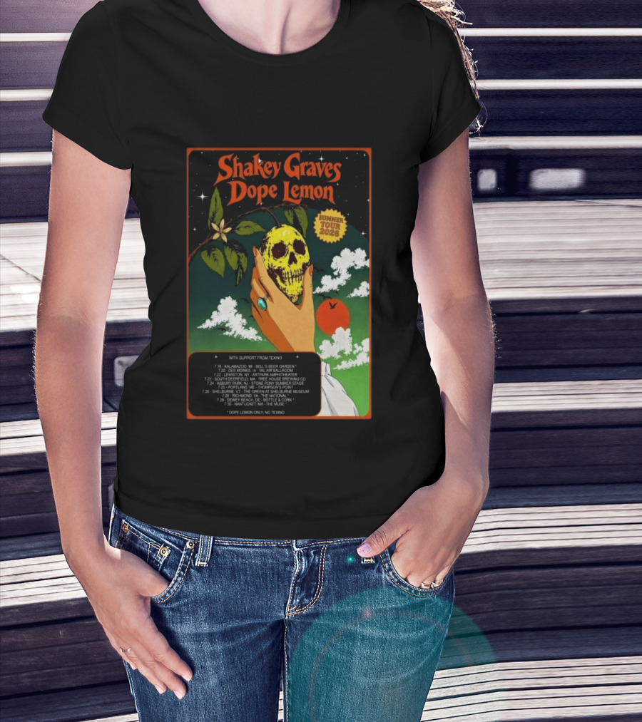 Shakey Graves Dope Lemon Summer Tour 2026 With Texino Support T-Shirt