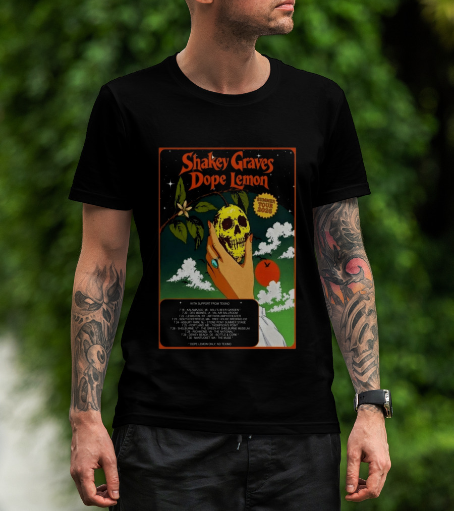 Shakey Graves Dope Lemon Summer Tour 2026 With Texino Support T-Shirt