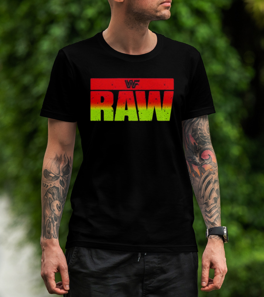 WWF RAW Vintage Style Classic Logo Retro Wrestling T-Shirt