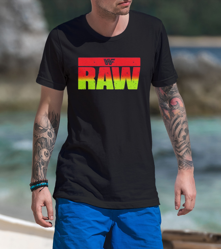 WWF RAW Vintage Style Classic Logo Retro Wrestling T-Shirt