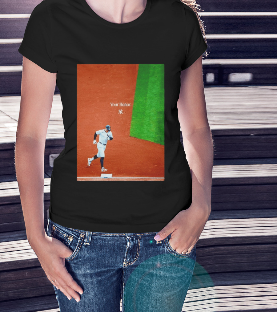 Your Honor Aaron Judge New York Yankees Rounding Bases NY Yankees T-Shirt