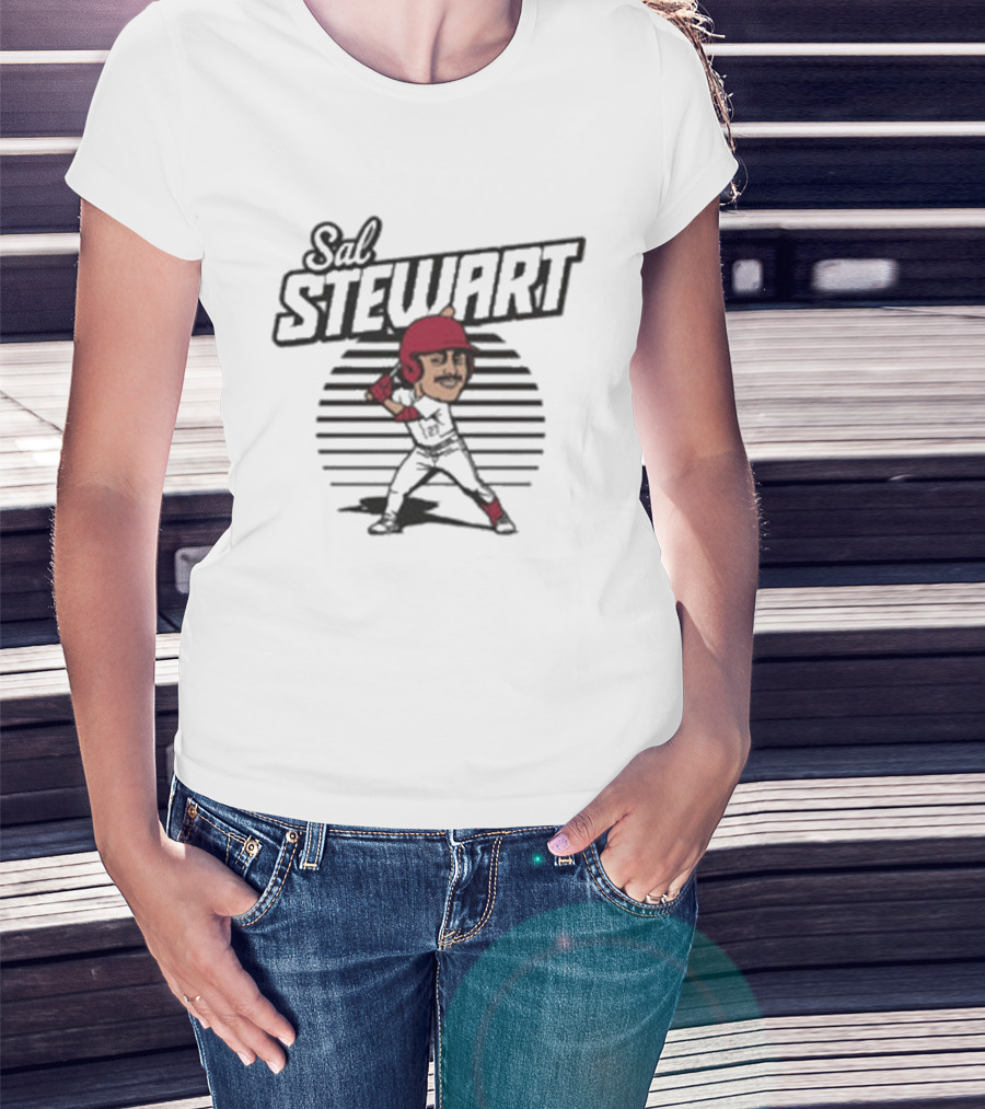 Sal Stewart Baseball Caricature Toon Cincinnati T-Shirt