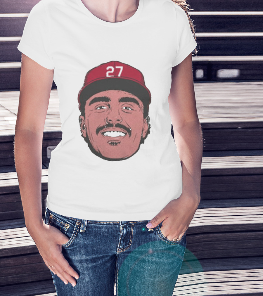 Sal Stewart Cincinnati 27 Big Face Caricature T-Shirt