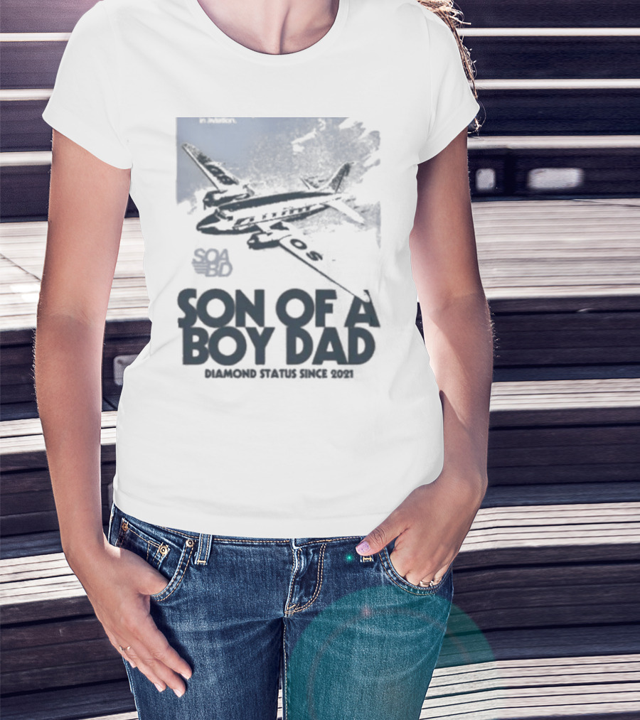 Son Of A Boy Dad Airline Pocket T-Shirt