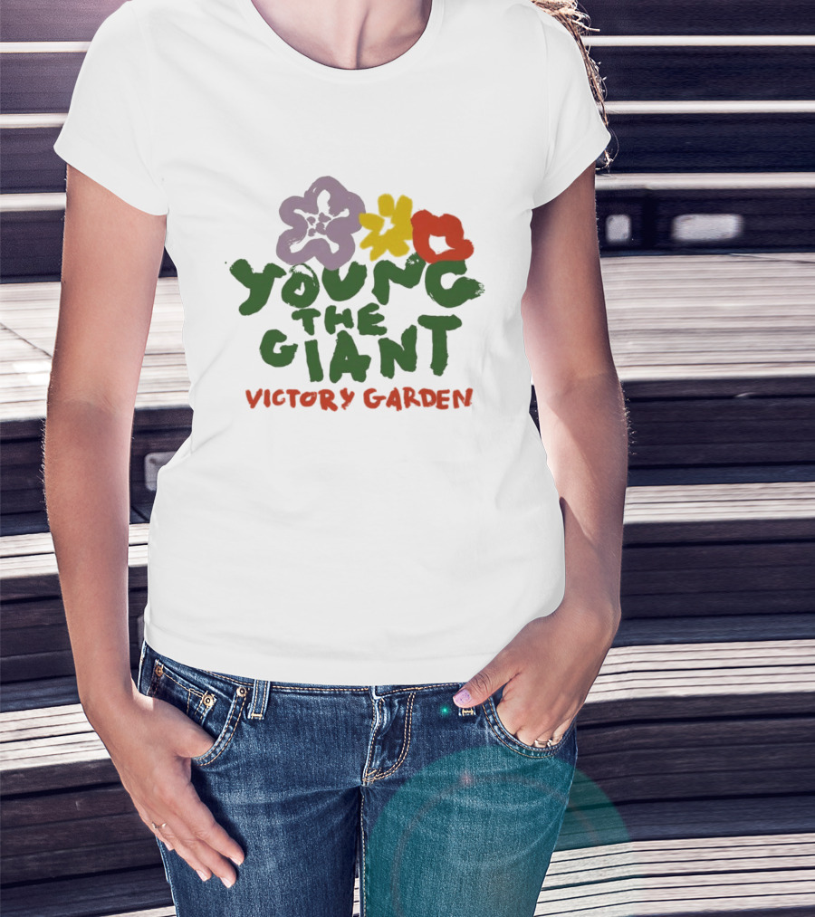 Young The Giant Victory Garden Purple Red Yellow Flowers T-Shirt