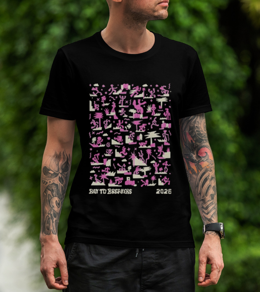 Bay To Breakers 2026 Wild Fun Run San Francisco Event Colorful Illustrations T-Shirt