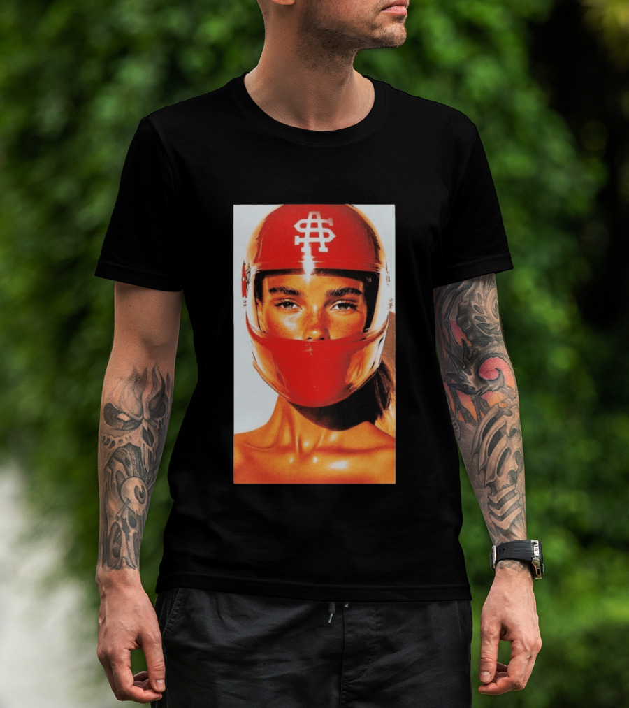 Sauna Sa Race Girl Helmet Icon Red Racing T-Shirt