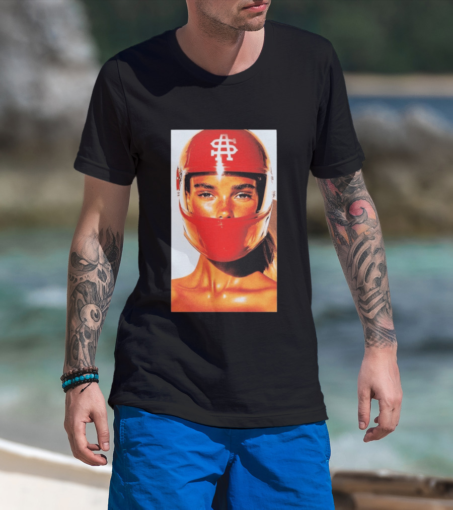 Sauna Sa Race Girl Helmet Icon Red Racing T-Shirt