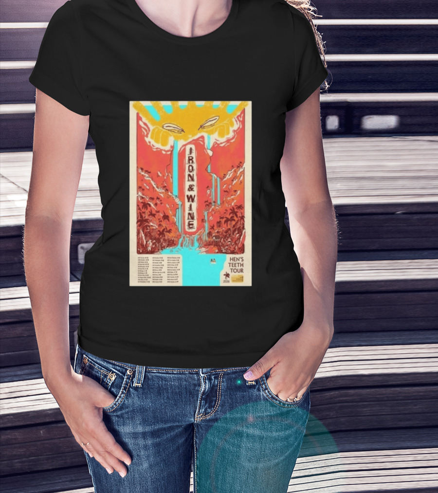 Iron And Wine Hens Teeth Tour 2026 Vintage Style Concert T-Shirt