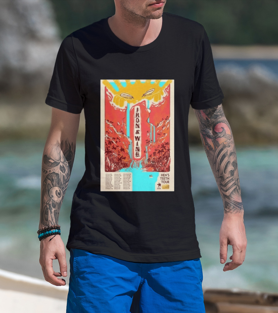 Iron And Wine Hens Teeth Tour 2026 Vintage Style Concert T-Shirt
