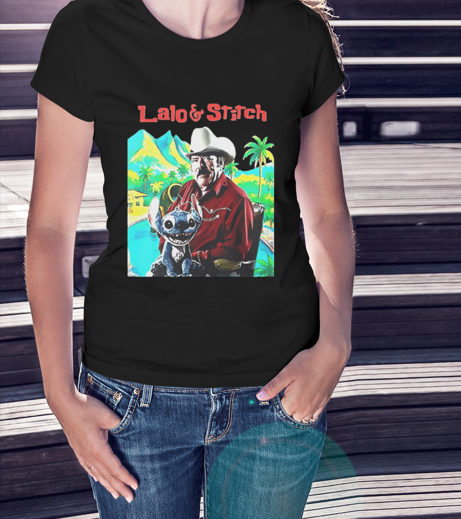 Lalo And Stitch Cowboy Hat Tropical T-Shirt