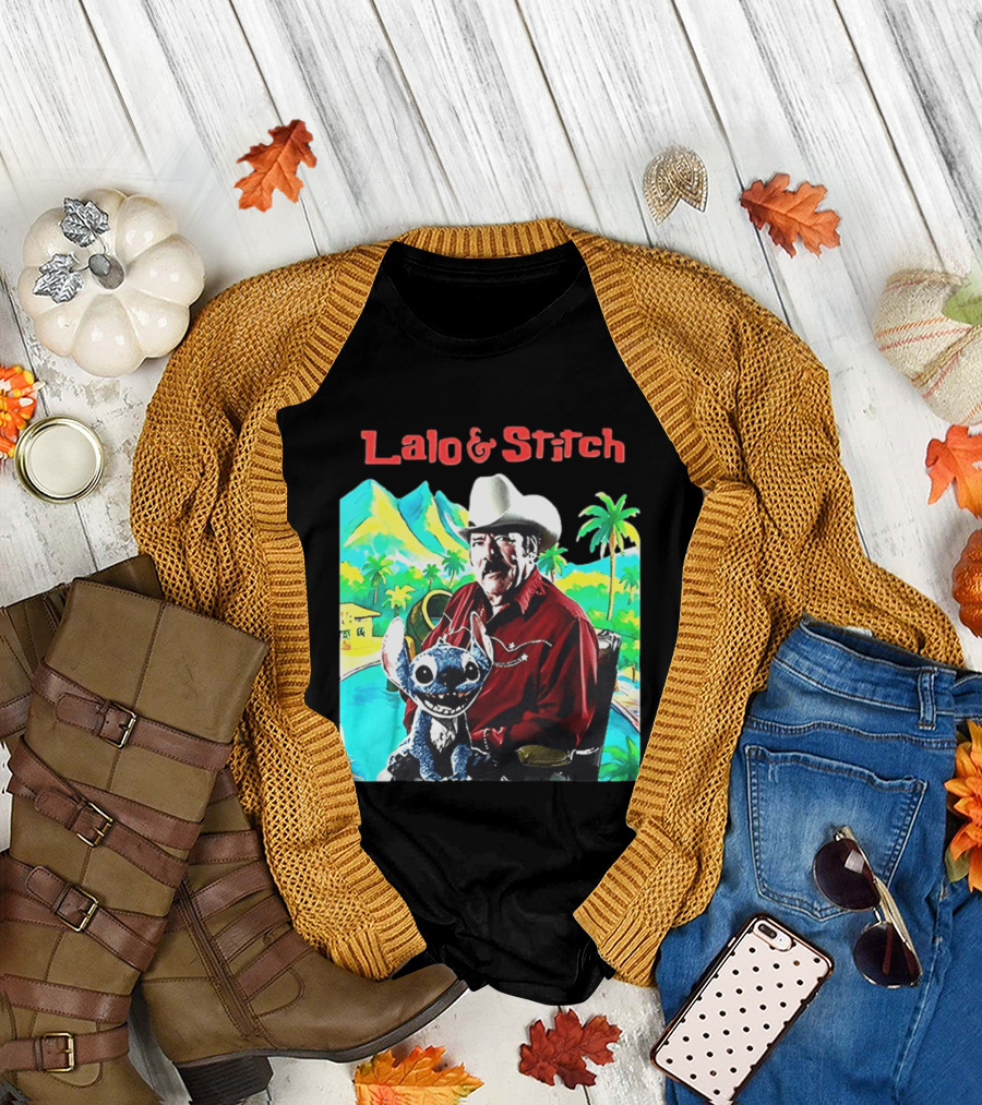 Lalo and Stitch Cowboy Hat Tropical T-Shirt