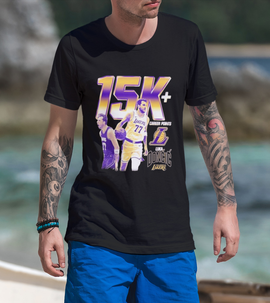 15K Career Points Luka Dončić Los Angeles Lakers T-Shirt