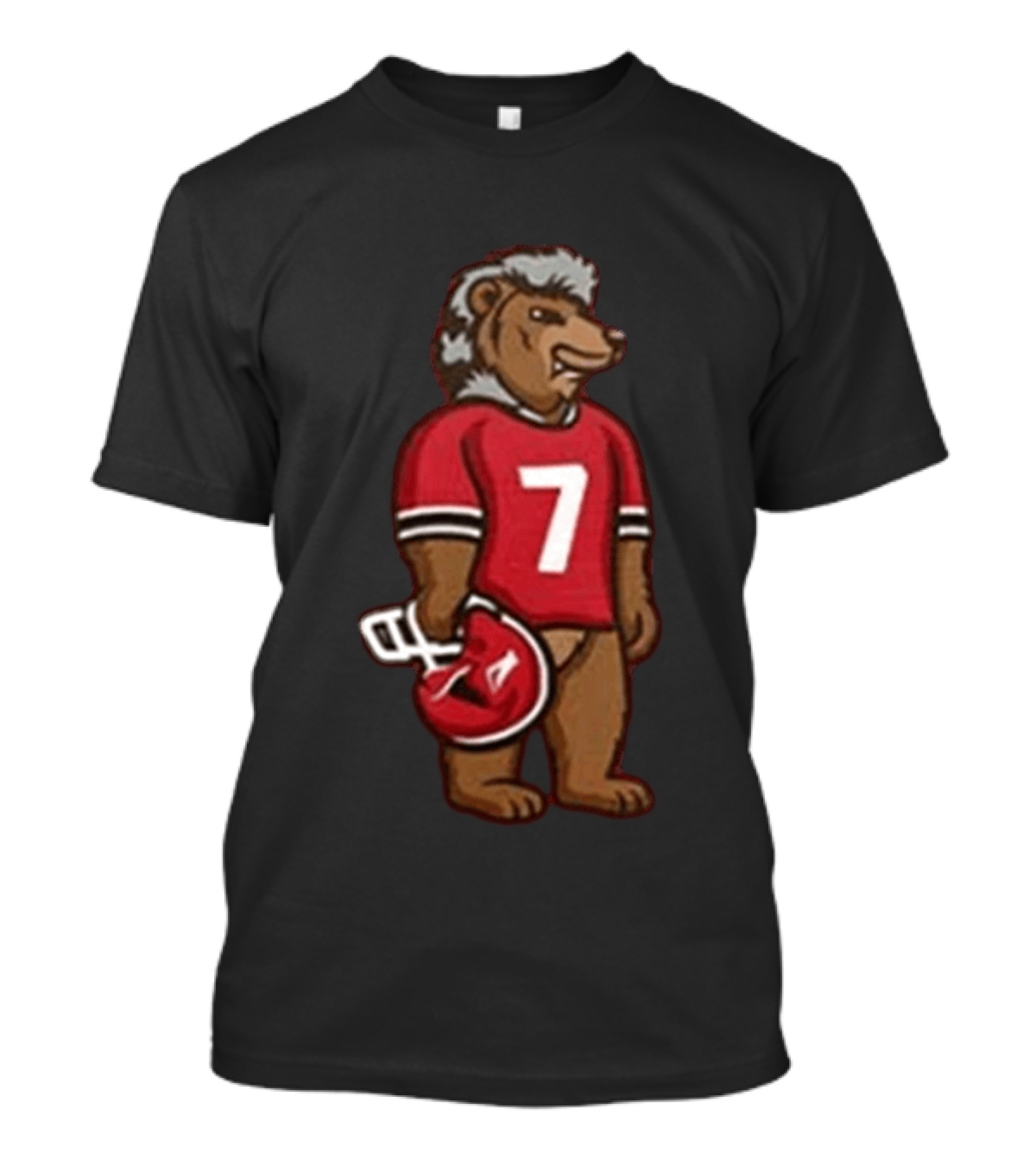 Morgan Wallen Concert Tuscaloosa Alabama Bear Wearing Number 7 Jersey And Holding Helmet T-Shirt