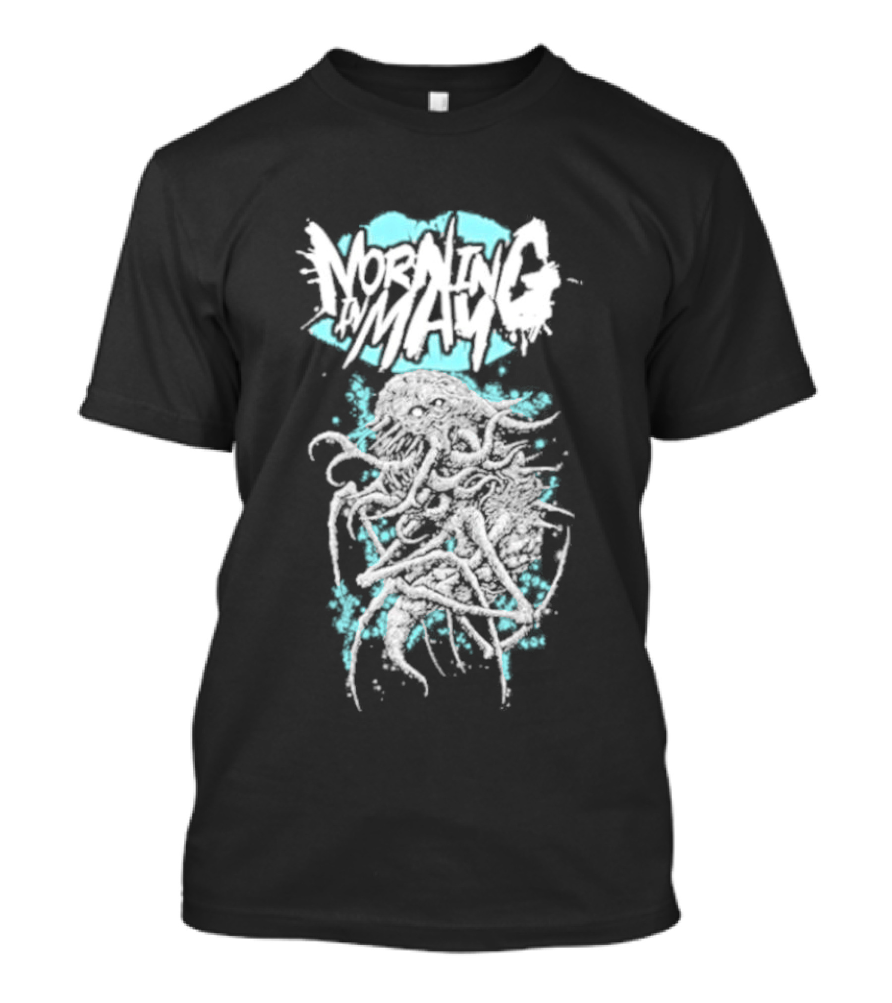 Morning In May Monster Splatter Style Aqua White T-Shirt