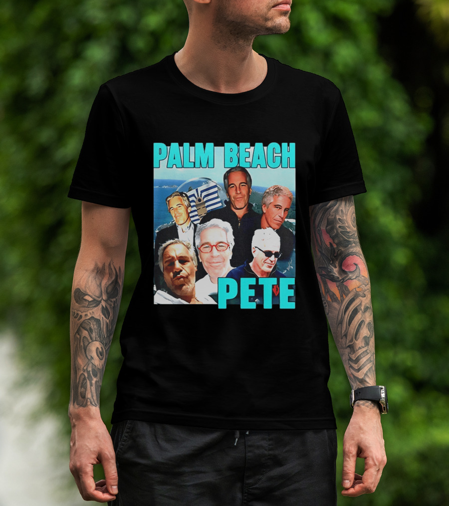 Palm Beach Pete Meme Jeffrey Epstein Faces Collage T-Shirt