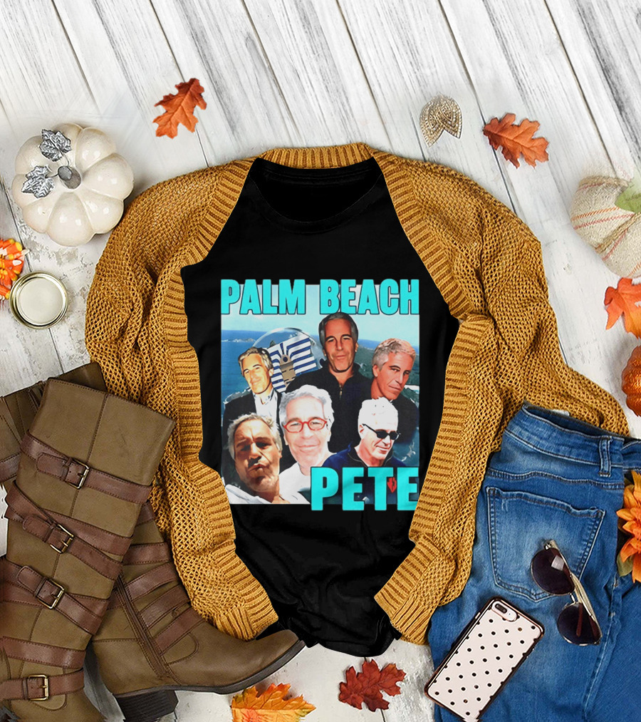 Palm Beach Pete Meme Jeffrey Epstein Faces Collage T-Shirt